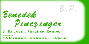 benedek pinczinger business card